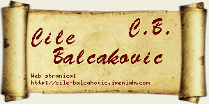 Ćile Balčaković vizit kartica